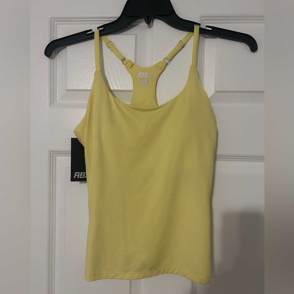 RBX Yellow Fitted Tank Top with Racerback